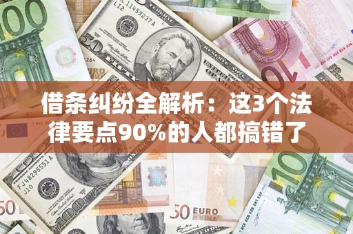 济南借条纠纷全解析：这3个法律要点90%的人都搞错了